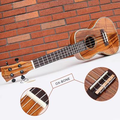 China High gloss finish ukulele all solid koa and spalted maple ukulele concert size with ukulele body for sale