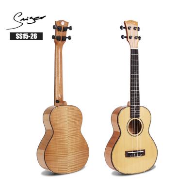 China Ukulele Solid Wood Aquila 4 Strings Tenor Ukulele High Gloss Finish OEM for sale