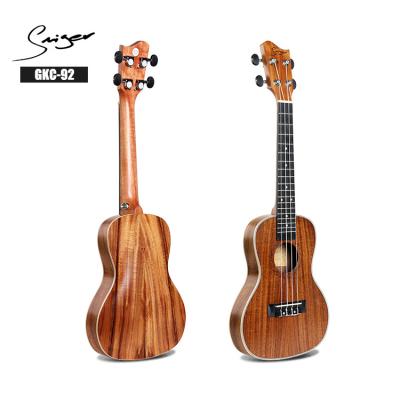 China Koa and thin body Koa ukulele concert 24 sets mahogany neck koa ukulele inch body matte finish smiger ukulele wholesale thin body die cast head for sale