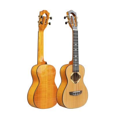 China Factory Vintage Cedar DIY Ukulele Solid Basswood Ukulele Cut Sharp Cut With Ukulele Equalizer for sale