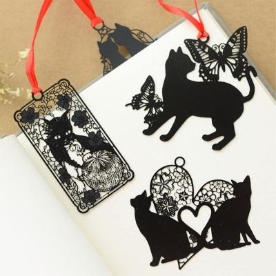 China Custom China Metal Gift Bookmark Business Gift Black Cat Metal Bookmark Young Style for sale