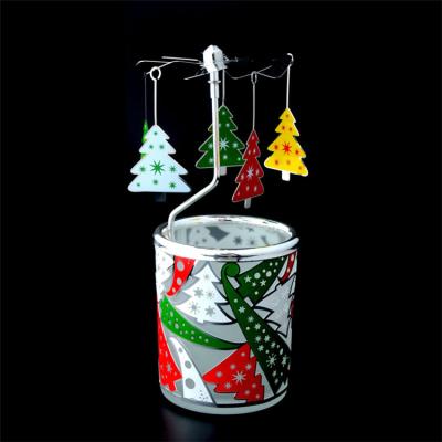 China Christmas Home Gift Decoration Tea Light Candle Containers Home Decorative Rotating Rotating Candle Jars for sale