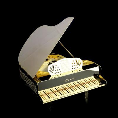 China China Opens Decoration Piano Gold Metal Gifts and Craft Wholesale Custom Metal and Collectible Steel, Bronze Pattern Music Etching Art for sale