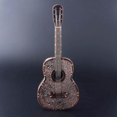 China China Wholesale Arts And Crafts Mini Metal Guitar 3D Metal Model Craft With Carving for sale