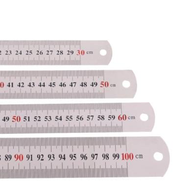 China OEM Stainless Steel Metal Ruler 15 20 30cm Aluminum Alloy Ruler Set Double Sided Scale Ruler Office Measuring Stationery for sale