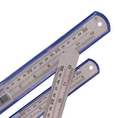 China Double Sided Ruler 30cm 1m Scale Stainless Steel Ruler Chemical Etching Metal Photo Metal Ruler Drafting Tool Steel Ruler for sale