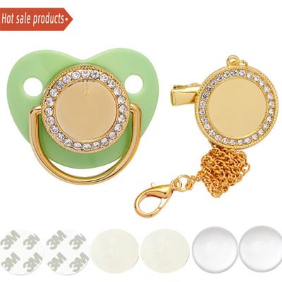 China Hot Selling BPA Gold BPA Gold Sublimation High Quality Luxury Pacifier Blanks Custom Free Shipping Custom Pacifier for sale