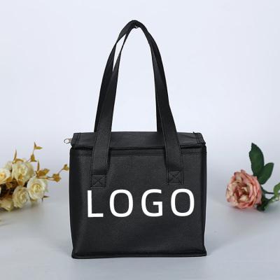 China Hot Selling Custom Logo Item Heat Insulation Reusable Bag Waterproof Wholesale Non Woven Insulated Lunch Cooler Bag For Food for sale