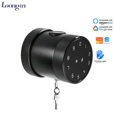 China High Density Aluminum Alloy Tuya Locker WiFi Fingerprint Lock Work With Phone App Alexa Google Smart Home Door Lock for sale