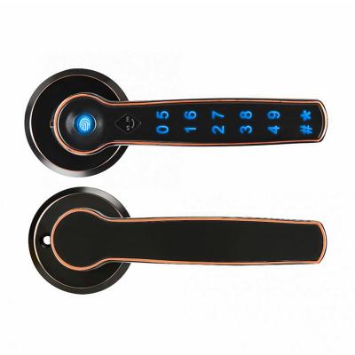 China Ttlock Smart Key Handle Home Bedroom Security Fingerprint Electronics Wooden Door Lock 192 pcs for sale