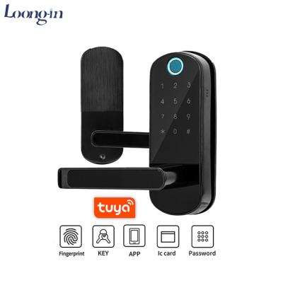 China Zinc Alloy Smart Keyless Entry WiFi Tuya APP Fingerprint Smart Biometric Door Lock for sale