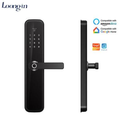 China Fingerprint Wifi Tuya App Keyless Smart Digital Door Lock Password Card Code Smart Lock 300 pcs for sale