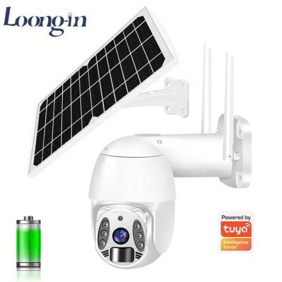 China Human Motion Tracking Loong-in Solar Panel 4G PTZ IP Camera HD 1080P Outdoor High End Cam With Micro Wave Detecting Low Power Consumption for sale