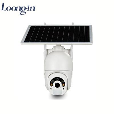 China Human Motion Tracking Loong-in 360 Radio Surveillance PTZ IP Camera Solar Powered Wifi Battery Solar Powered Outdoor Camera Tuya 4G Security Cameras for sale