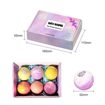 China Hotel Spa Home Spa Salt Bath Bomb Gift Set Organic Handmade OEM Customized House Color Package Weight Scent for sale