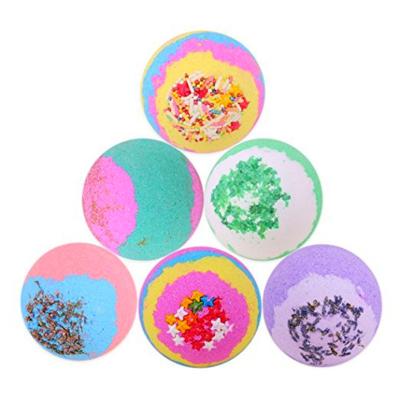 China Natural Hotel Spa Home Spa Fragrance Bath Bombs With Fizzy Toys Ball Shape Bath Bomb With Gift Ring Inside for sale