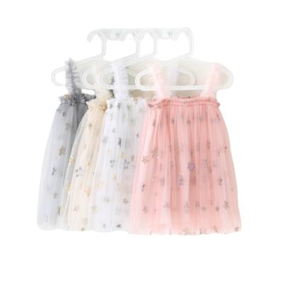 China New Toddler Anti-Wrinkle Mesh Children's Gold Sequin Stars Summer Cotton Suspender Embroidery Tulle Slip Kids Tutu Dress For Girl for sale