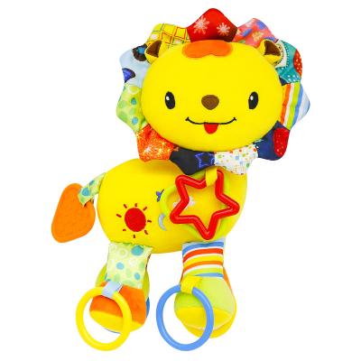 China Infant soft bed top sale Amazon plush lion teether baby stroller hanging rattles stuffed hanging toy for sale