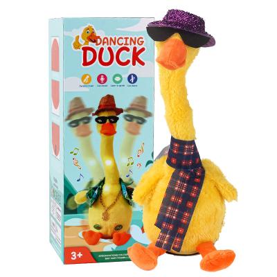 China New Plush Toy Plush Toy Singing Electric Duck Luminous Recording Speak Musical Children Interesting Plush Duck for sale