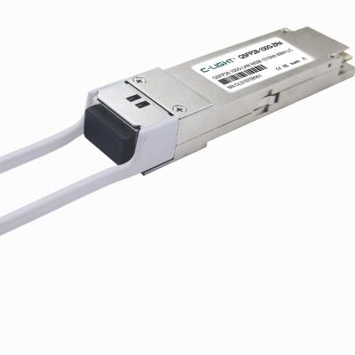 China C-LIGHT CL100GQSFPZR4 QSFP28 100G Singlemode Fiber (SMF) LAN WDM ZR4 80KM Transceiver Supports DDM/DOM Double LC Connectors for sale