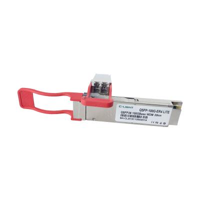 China FTTH FTTB FTTX Network C-Light QSFP-100G-ER4 Compatible with Arista Network QSFP-100G-ERL4 100GBase-ER4 QSFP28 Transceiver (SMF, 1310nm, 40km, LC, DOM) for sale