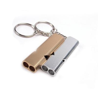 China Survival Whistle Emergency Self-Rescue Lightweight Outdoor Aluminum Alloy Two-Stroke Whistle for sale