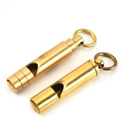 China Durable New Vintage EDC Survival Whistle Metal Supplies Hottest Selling Hottest Selling Brass Whistle Outdoor Tool Pure Brass Head Pendant for sale