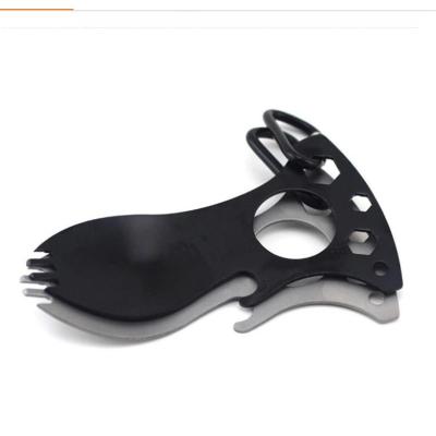 China Outdoor Camping Raising Outdoor EDC Camping Displacement Tableware Raising Spoon Cookware Fork Bottle Opener Multifunctional Portable Outdoor Survival Tools for sale