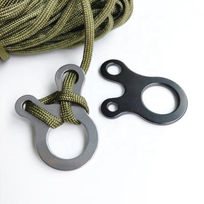 China Strong Outdoor Stainless Steel Wind Rope Buckle Survival Rope Buckle Tool 3-Holes Quick Knotting Multi Purpose Carabiner for sale