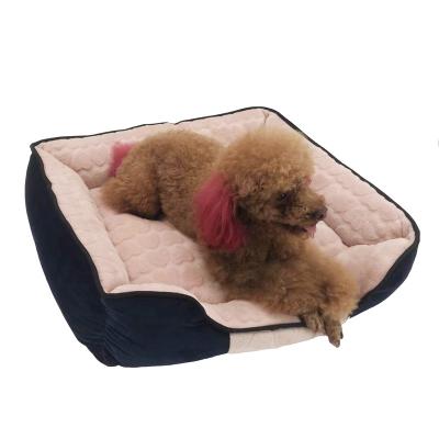 China Direct Selling Breathable Fluffy Plush Manufacturer Washable Square Multifunctional Cheap Pet Bed for sale