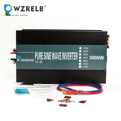 China 3000W 3KW 12V 24V AC 110V 220V 230V 240V Pure Sine Wave Solar Power Inverter with LED Display 360*205*90mm for sale