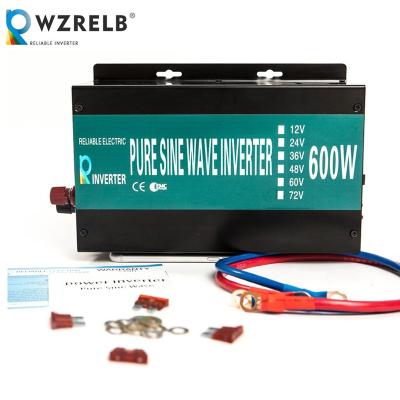 China 600w 12v dc to ac 220v off grid power single phase pure sine wave inverter with LED display 240*175*95mm for sale