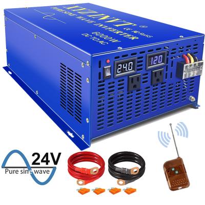 China WZRELB 6000 Watt Off Grid Power Converter Pure Sine Wave Inverter 12v 24v 36v 48v DC To AC 120v 220v 230v 240V Remote Switch 19.3*10.5*6.4 In for sale