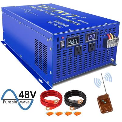 China WZRELB 6000 Watt Power Converter 12v 24v 36v 48v DC To Single Phase 19.3*10.5*6.4 Pure Sine Wave Inverter AC 120v 240V Remote Control In for sale