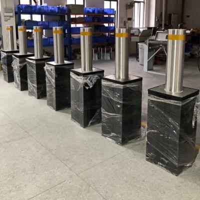 China Car Parking Lot Automatic Rising Bollards With Led Light Embedded Bucket for sale