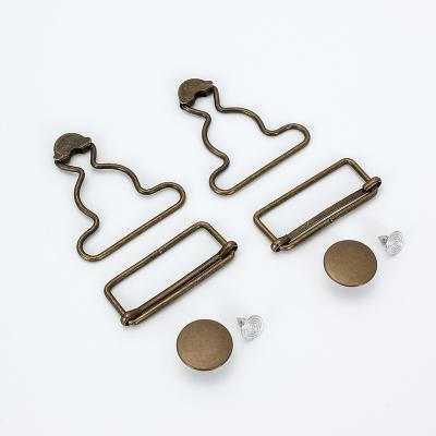 China Dry Cleaning Factory Wholesale Clip Slider Metal Suspender Brass Replacement Buckles Adjustable Buckle Suspender Hoist Buckle for sale