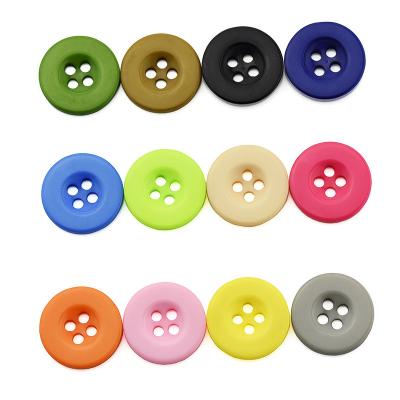 China Dry Cleaning Candy Color Resin Round Four-eye Button Sweater Ditch Coat Suit Coat Red Decorative Accessories Buttons for sale