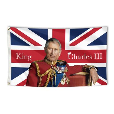 China 2022 Institutes of Health Care 100% Polywholesale England Polyester 100% 3' X 5' UK UK King Charles 2022 Flag with Dual Grommets for sale