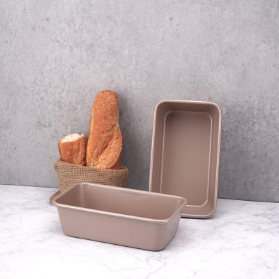 China Disposable 9.5 Inch Deep Rectangular Bread Box Rose Carbon Steel Toast Pink Nonstick Coating Mold for sale