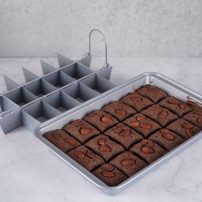 China Wholesale Carbon Steel Disposable Non-Stick Brownie Factory Starck Tray Baking Pan with Dividers for sale