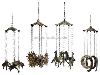 China Japan Feng Shui Wind Chimes, Cast Iron Fish, Horse, Sun, Moon for sale