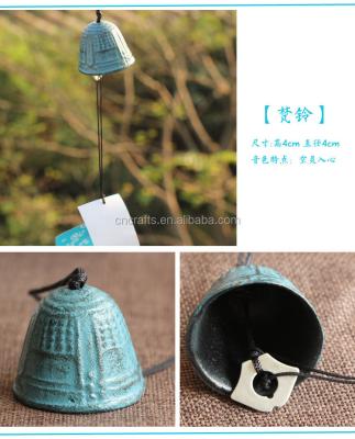 China Japan Furin Wind Chime Nambu Cast Green Japanese Temple Bell for sale