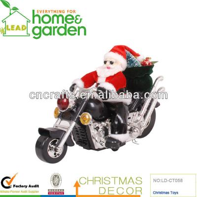 China Indoor Music Of Santa Claus Riding The Motorcycle With Christmas Toys for sale