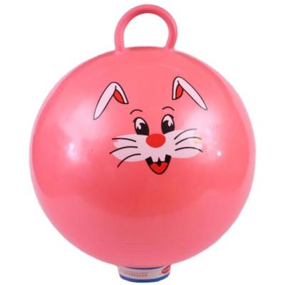 China Inflatable Toy Hopper Ball With Handle Round Inflatable Ball Printed Jumping Ball for sale