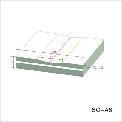 China Anchura de soldadura de cerámica de la tira de apoyo del surco 10m m 50m m de forma de V en venta