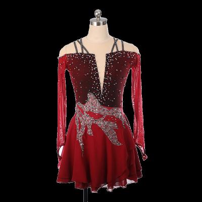 China 2022 New Style Breathable Children's Figure Skating Dress Latin Dance Costume Skater Dress Dance Skating Costume for sale