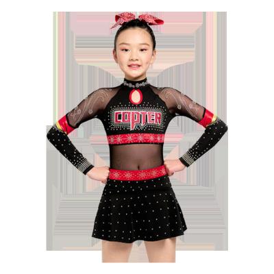 China Customizable High Quality Breathable Size Kids Adult Skating Clothes Stretch Velvet Mesh Pattern Show Skating Dress for sale