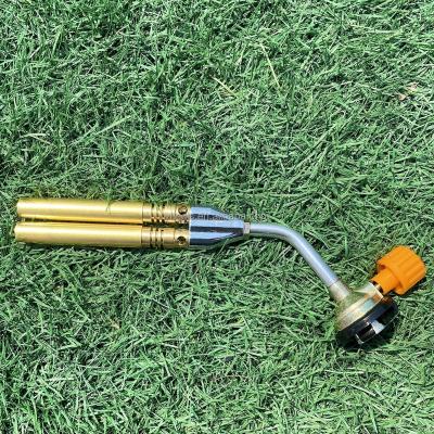 China Camping outdoor camping torch brass tube gunDouble flame nozzles for cutting welding for sale