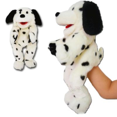 China Hand Puppet Stuffed Animal Plush Hand Spot Puppy Kids Toy Dalmatian Hand Puppet For Storytelling for sale