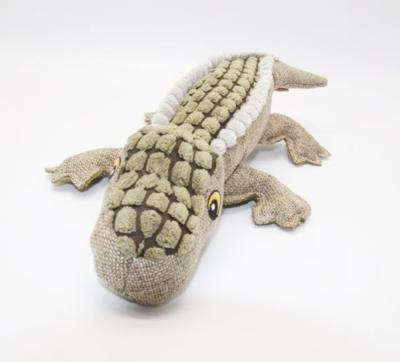 China Crocodile Plush Chew Pet Squeaky Toys Eco-friendly / Shape Hand Made Animal Plush for sale